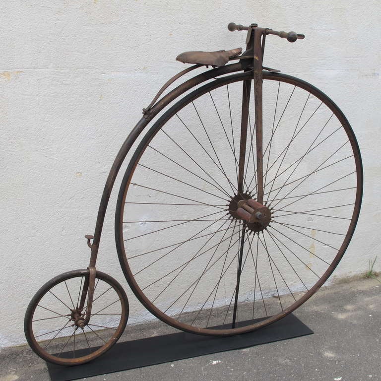 American High Wheel Bicycle on Metal Base