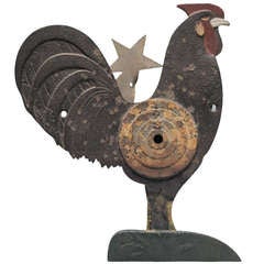 Antique Iron Rooster Arcade Target