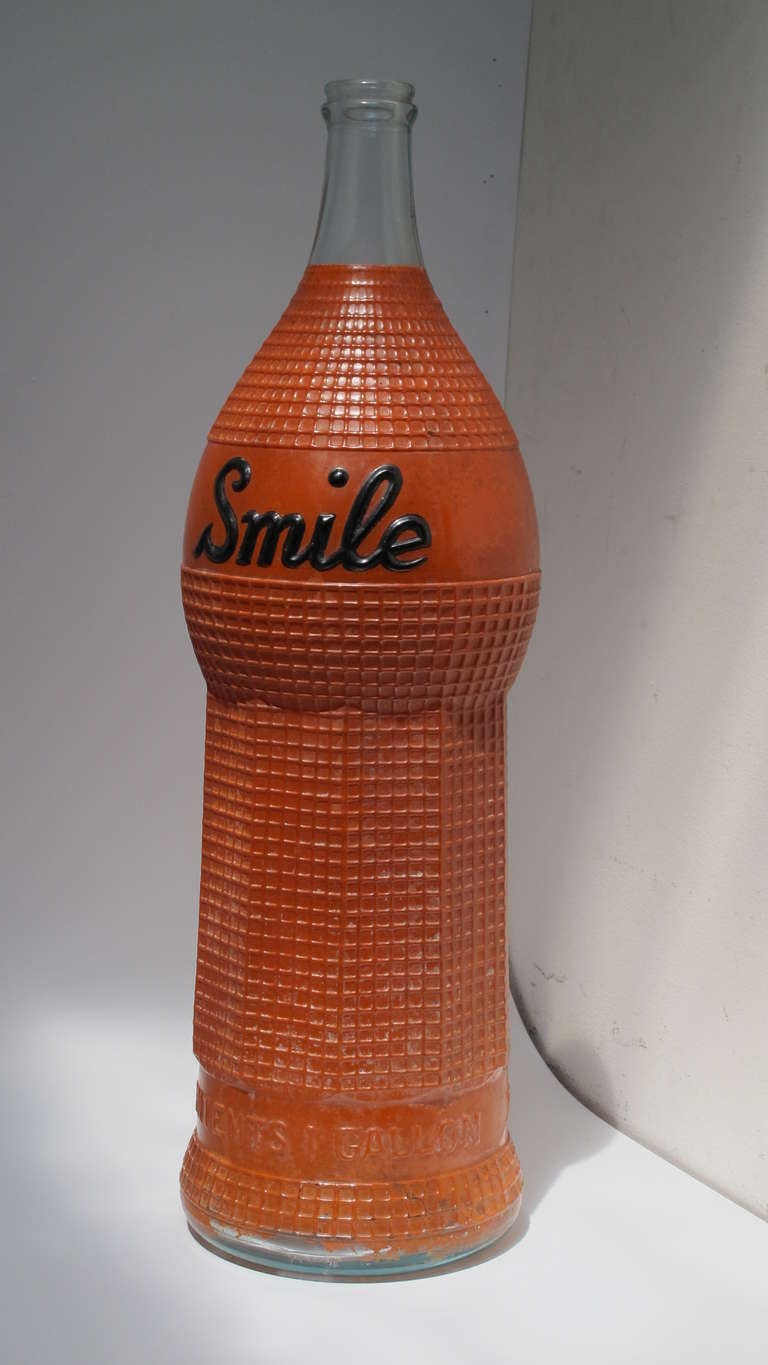 Smile Oversized Soda Fountain Bottle Advertising Orange Syrup In Excellent Condition In New York, NY