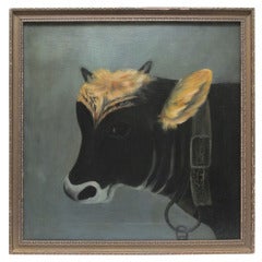 Portrait of a Cow Painting on Canvas