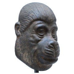 Antique Iron Gorilla Head