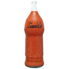 Antique Smile Oversized Soda Fountain Bottle Advertising Orange Syrup