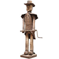 Vintage Whirligig Figure with Tin Coat