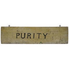 Purity Painted Wood Sign
