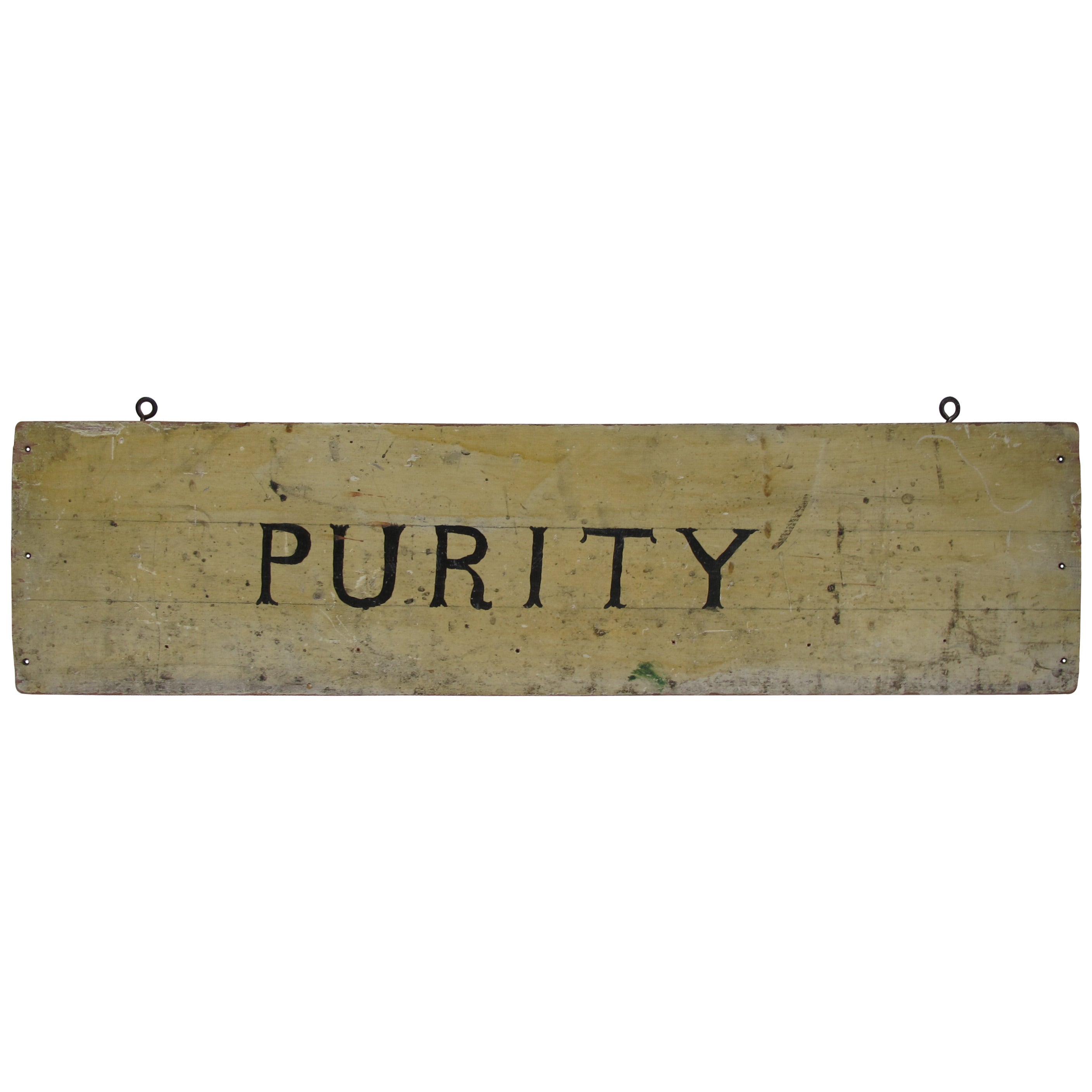 Purity Painted Wood Sign For Sale