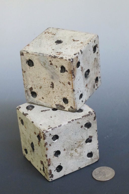 Pair Of Large Iron Dice In Good Condition In New York, NY