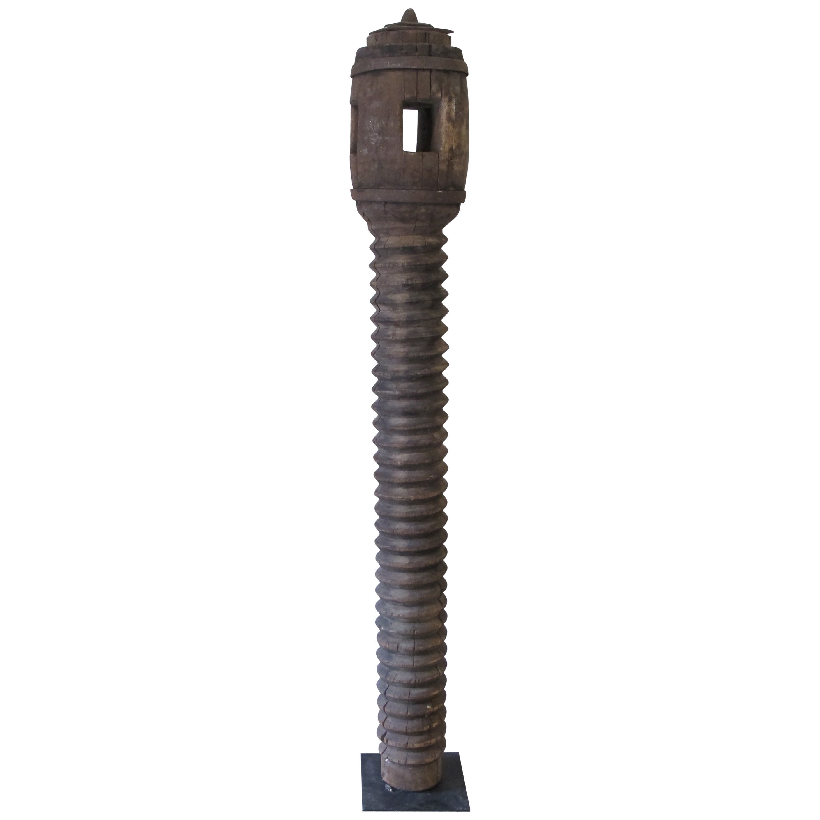 Tall Wood Screw Press for Olive Oil