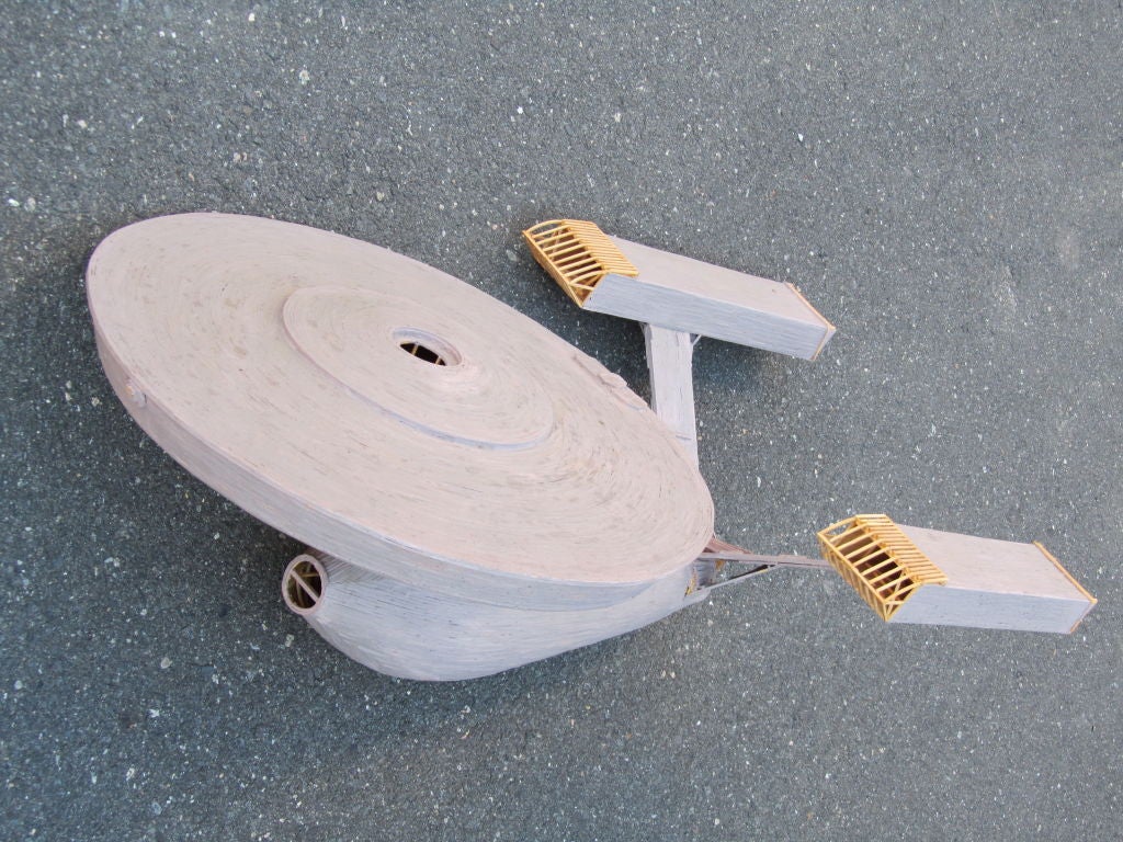 Folk Art Starship Enterprise made from wood matches For Sale