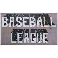 Metal Baseball League Sign