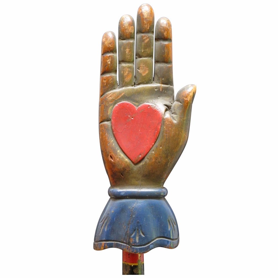 Heart in Hand Carving from an Odd Fellows Lodge