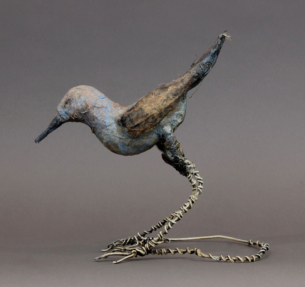 Folk Art Sandpiper sculpture by Terry Turrell