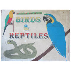 Birds and Reptiles Roadside Attraction Sign