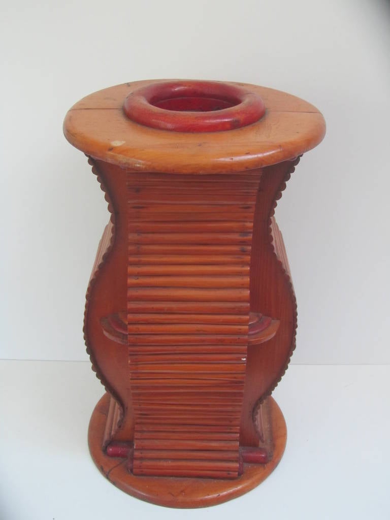 Sculptural Wood Umbrella or Cane Stand For Sale 4