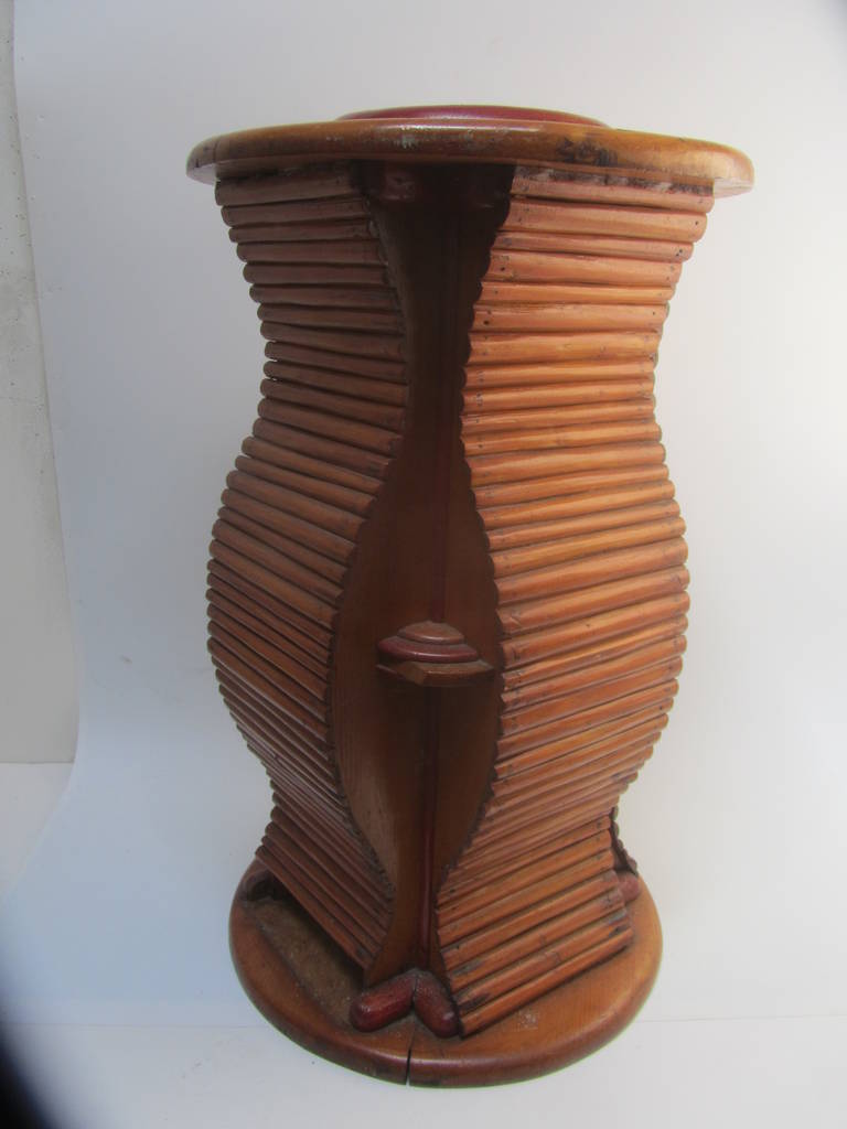 Sculptural Wood Umbrella or Cane Stand For Sale 2