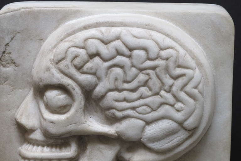 American Marble Double Sided Skull Sculpture