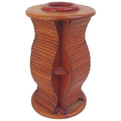 Sculptural Wood Umbrella or Cane Stand