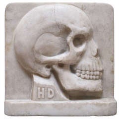Marble Double Sided Skull Sculpture