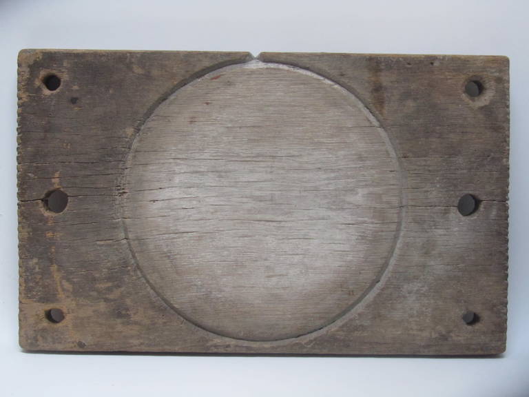 19th Century Wood Cheese Press Panel with Incised Circle For Sale