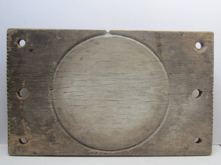 Wood Cheese Press Panel with Incised Circle For Sale 3