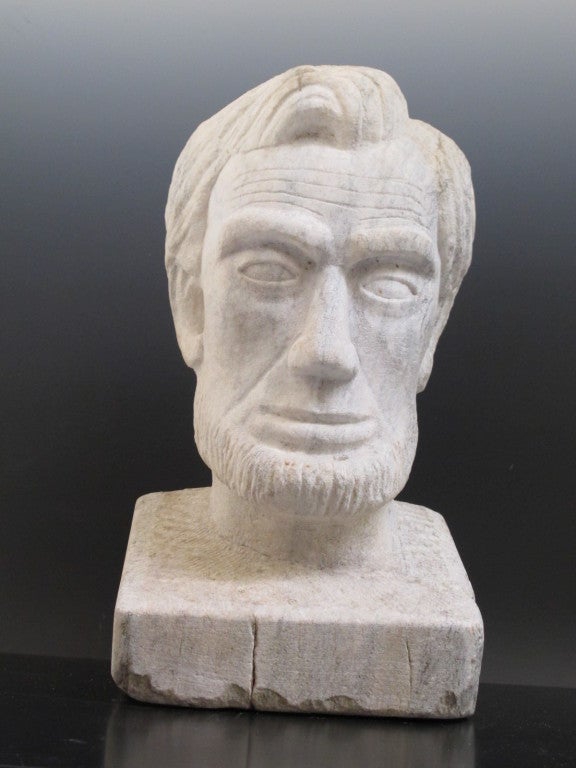 Carved Abraham Lincoln Marble Bust