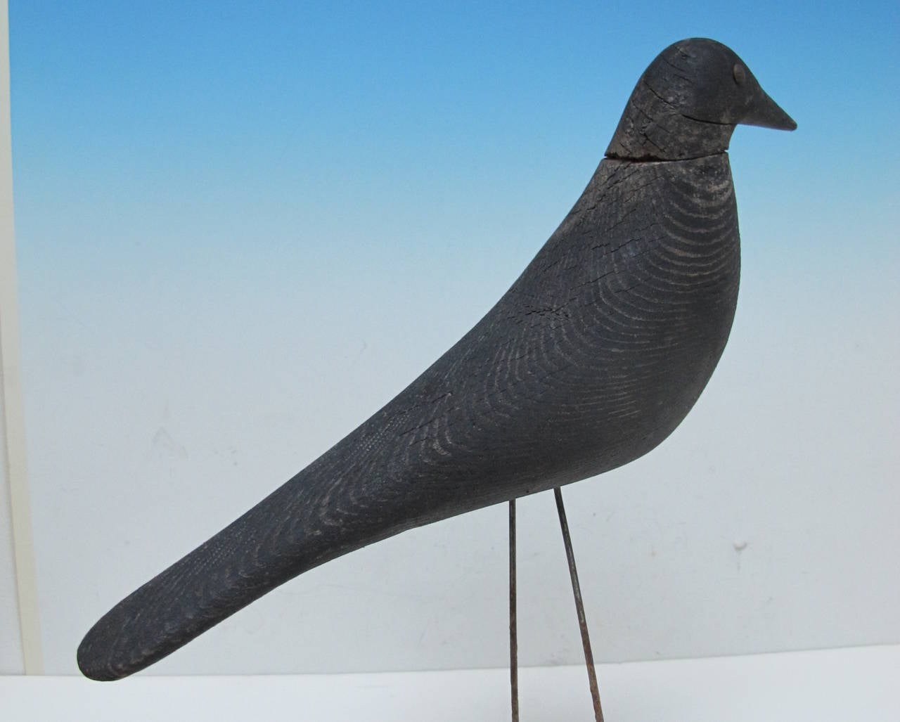 Mid-20th Century Crow Decoy Carved by Charles Perdew