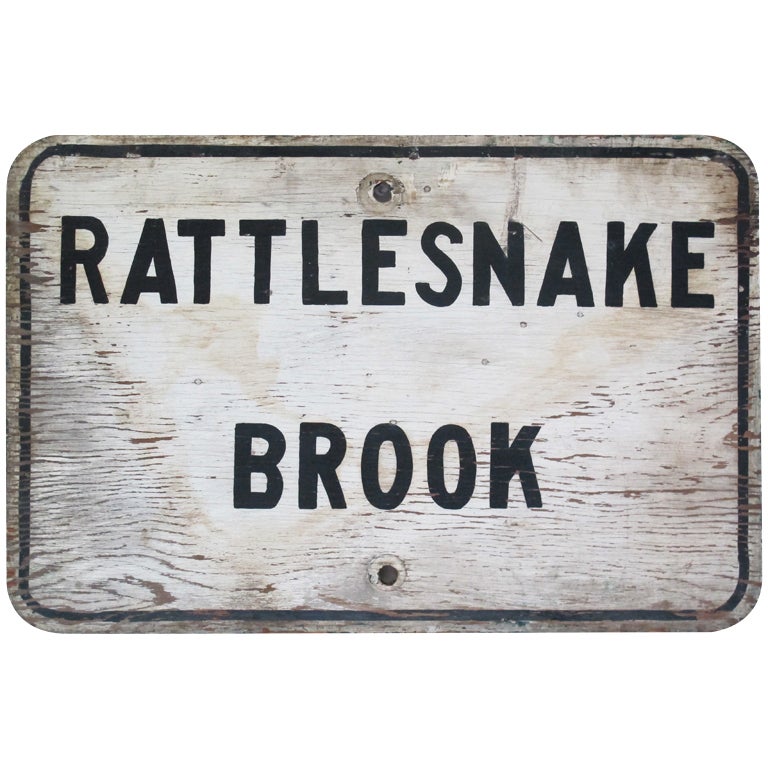 Rattlesnake Brook Sign at 1stDibs