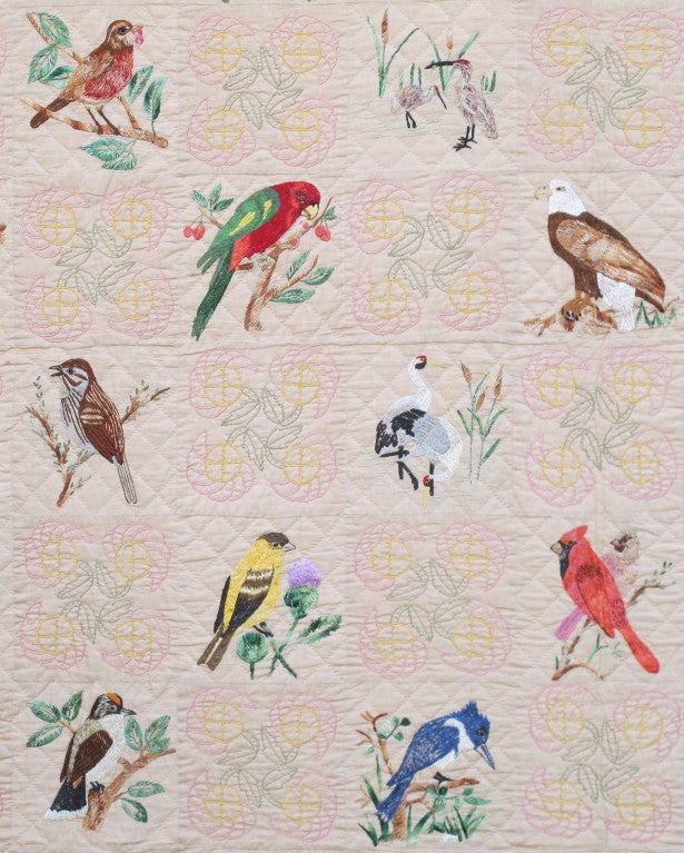 American Birds Pictorial Quilt