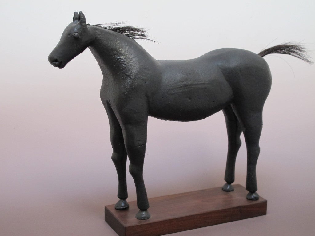 Folk Art Wood Horse Folk Sculpture