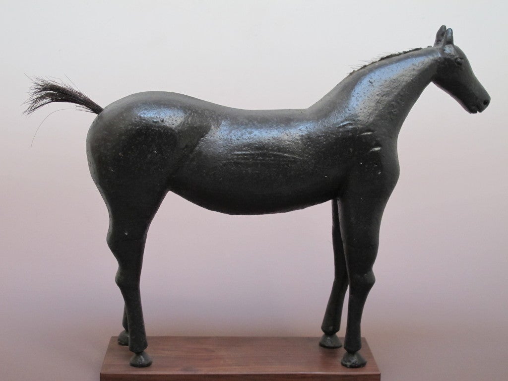Wood Horse Folk Sculpture In Good Condition In New York, NY