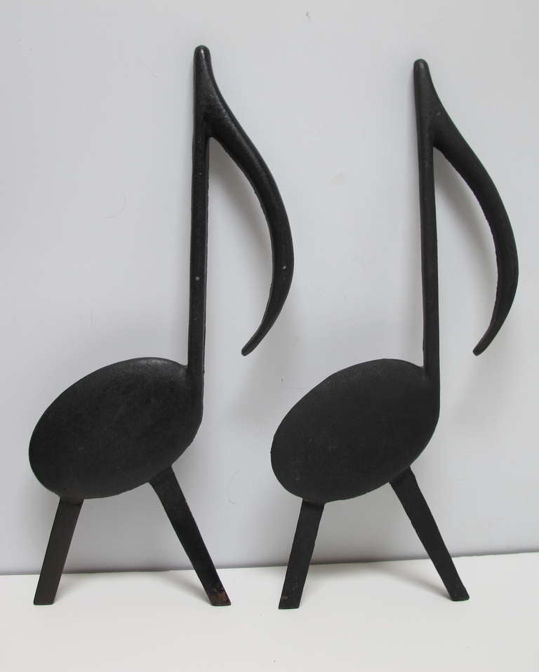 American Music Note Andirons