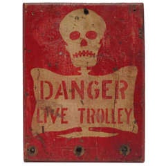 Chicago Painted Wood Trolley Sign Antique Chicago Painted Wood Trolley Sign