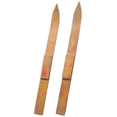 Antique Early child's wooden skis