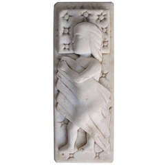 Antique Marble Carving of a Girl in Bed