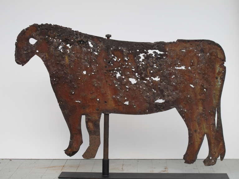 Folk Art Primal Cow Weathervane For Sale