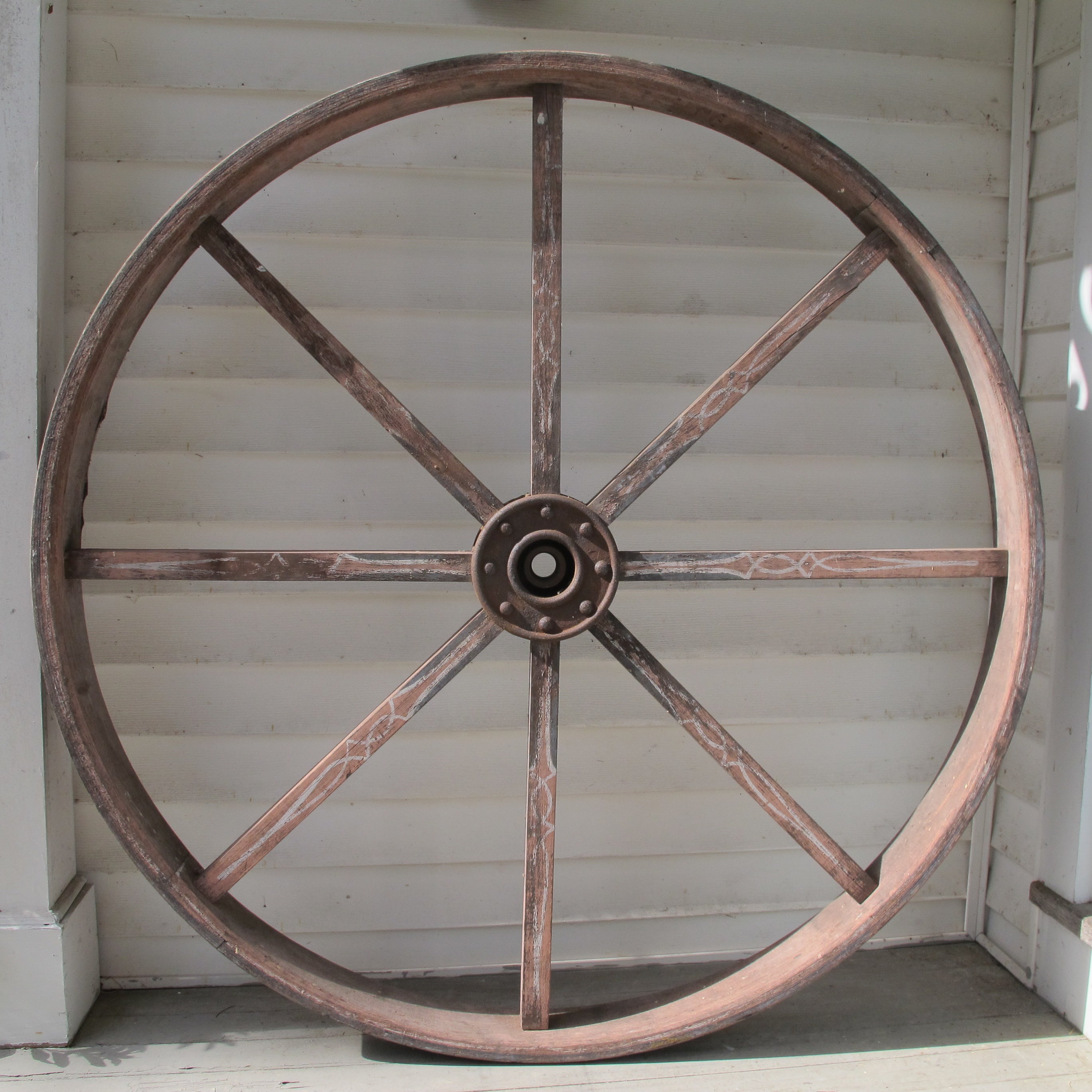 Large Paint Decorated Mill Wheel