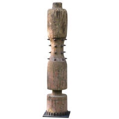 Antique Large Grinding Mill Post