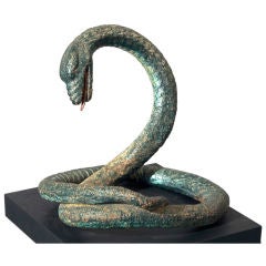 Iron Coiled Snake Folk Sculpture