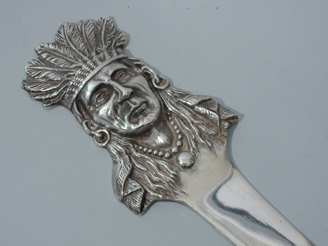 Indian Chief Sterling Silver Letter Opener - Nostalgic Native Americana 3