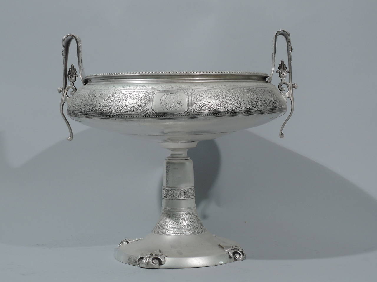 Late 19th Century Early Tiffany Bowl, Greek Revival Kylix, Historic American Sterling Silver