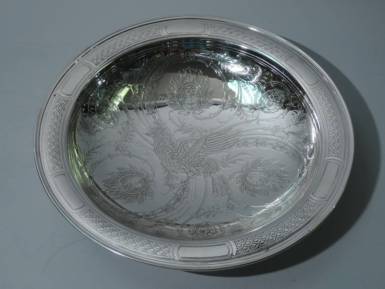 Aesthetic Movement Tiffany Aesthetic Sterling Silver Bowl with Bird