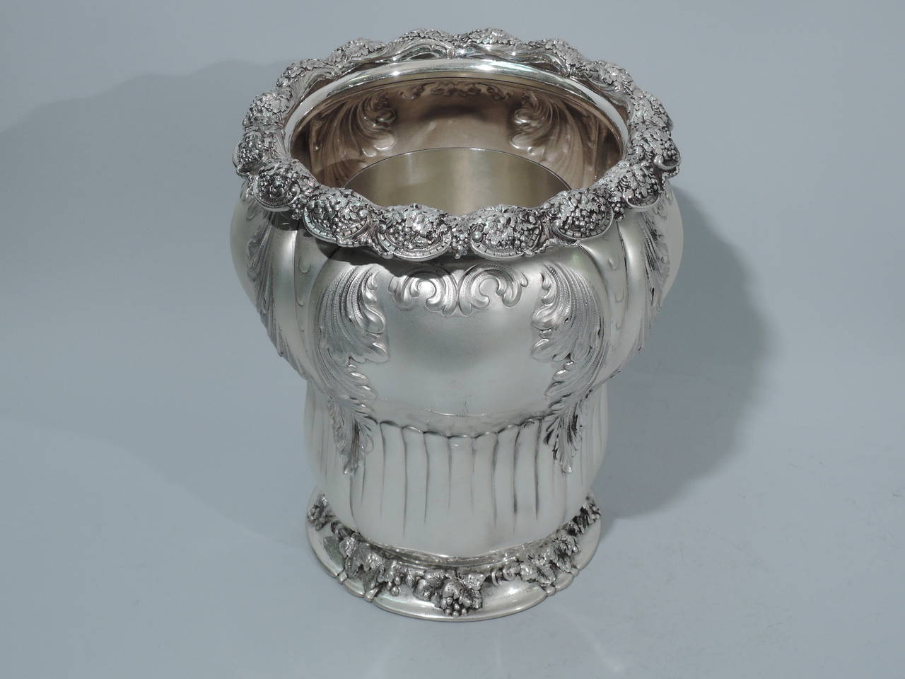 Gilded Age Sumptuous Sterling Silver Wine Cooler by Tiffany For Sale at