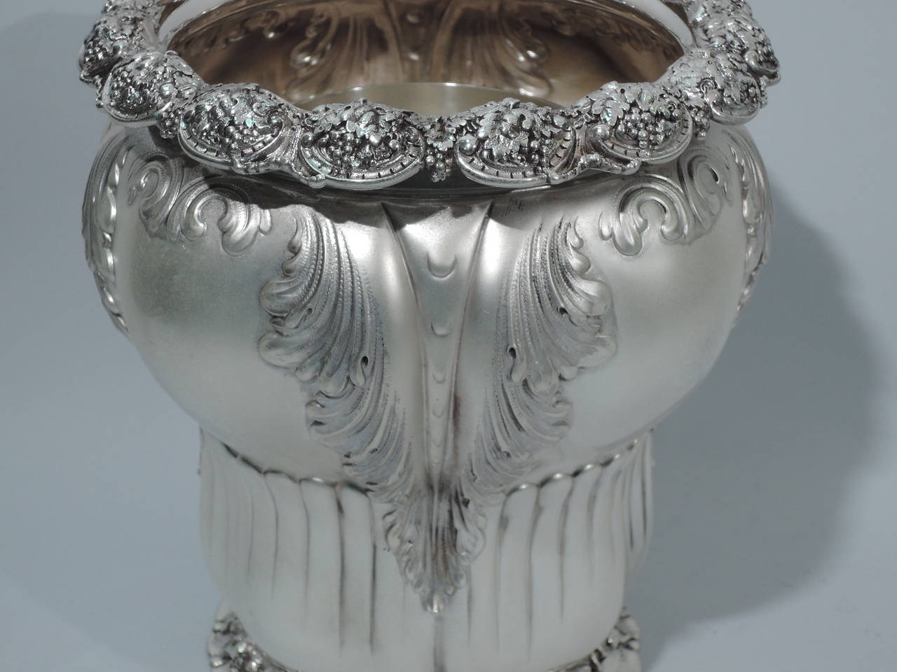 Gilded Age Sumptuous Sterling Silver Wine Cooler by Tiffany For Sale at