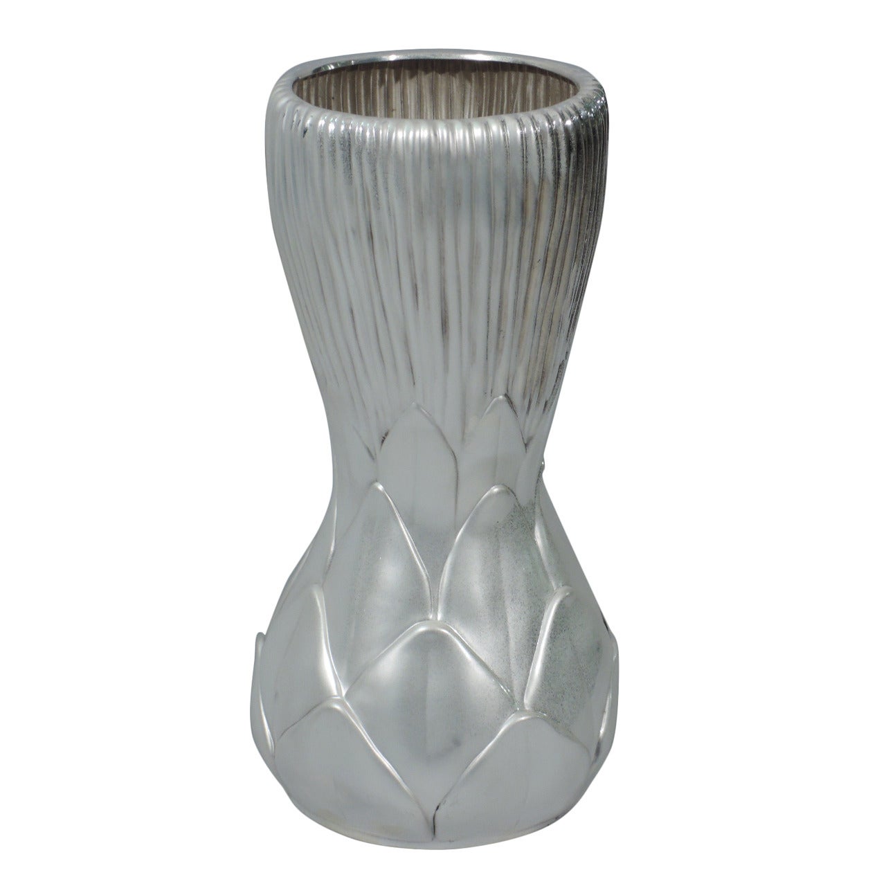 Contemporary Tiffany Sterling Silver Vase of Aesthetic Inspiration