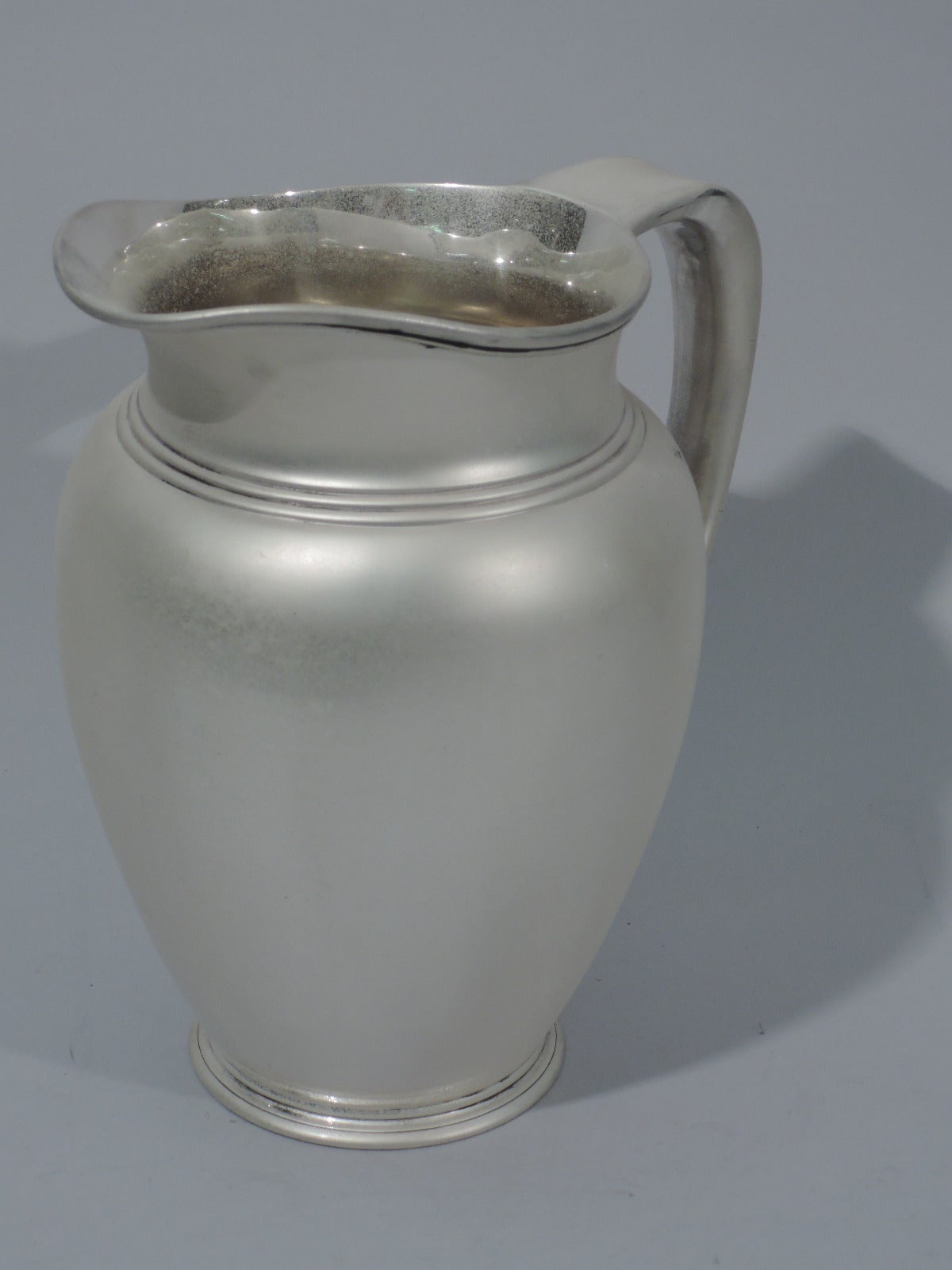 Modern Spare and Heavy Sterling Silver Water Pitcher by Tiffany