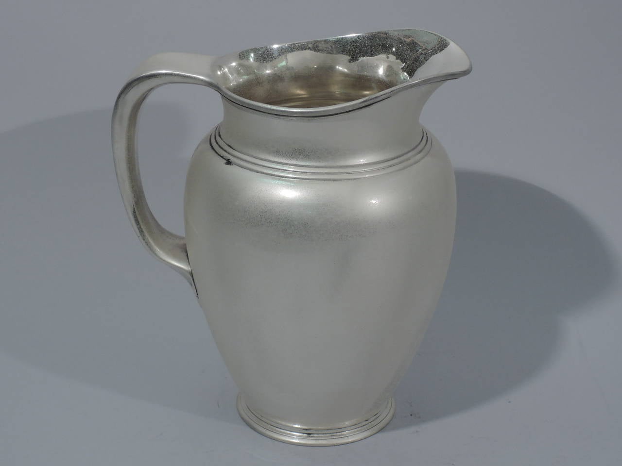 Spare and Heavy Sterling Silver Water Pitcher by Tiffany 1