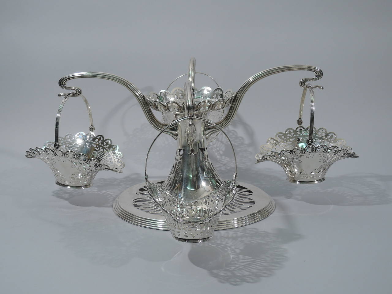 Edwardian Beautiful Bailey, Banks and Biddle Epergne with Pierced Baskets, circa 1910