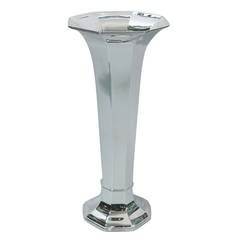 Large Art Deco Sterling Silver Trumpet Vase by Reed & Barton