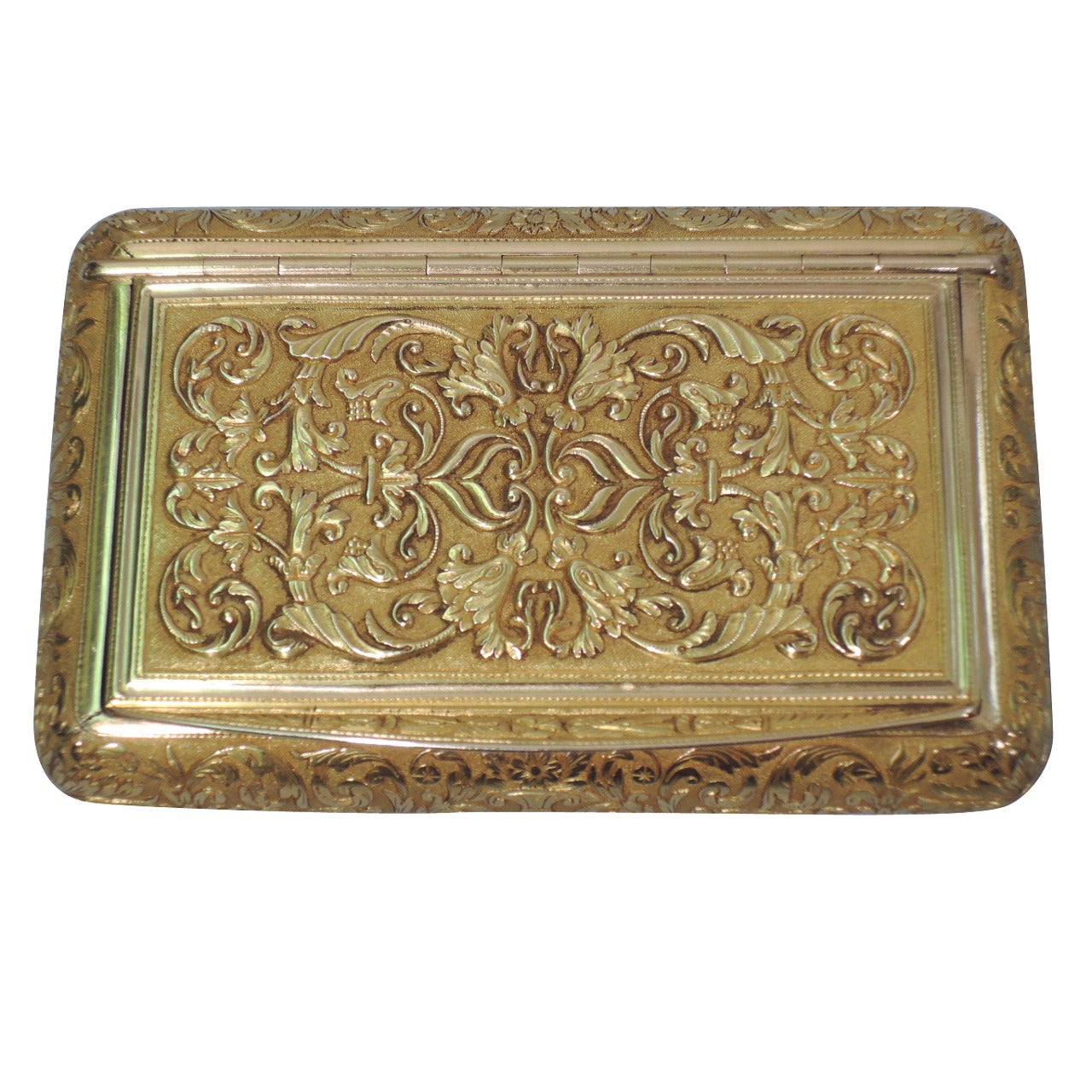 Antique European Gold Snuffbox with Superb Ornament