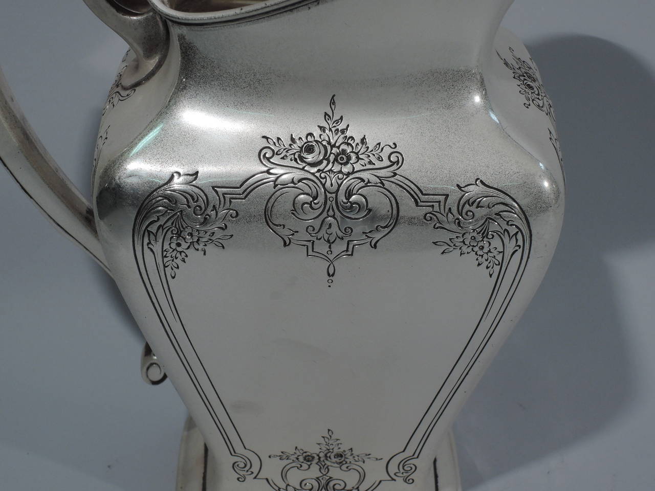 Pretty and Heavy Sterling Silver Water Pitcher by Reed & Barton  2