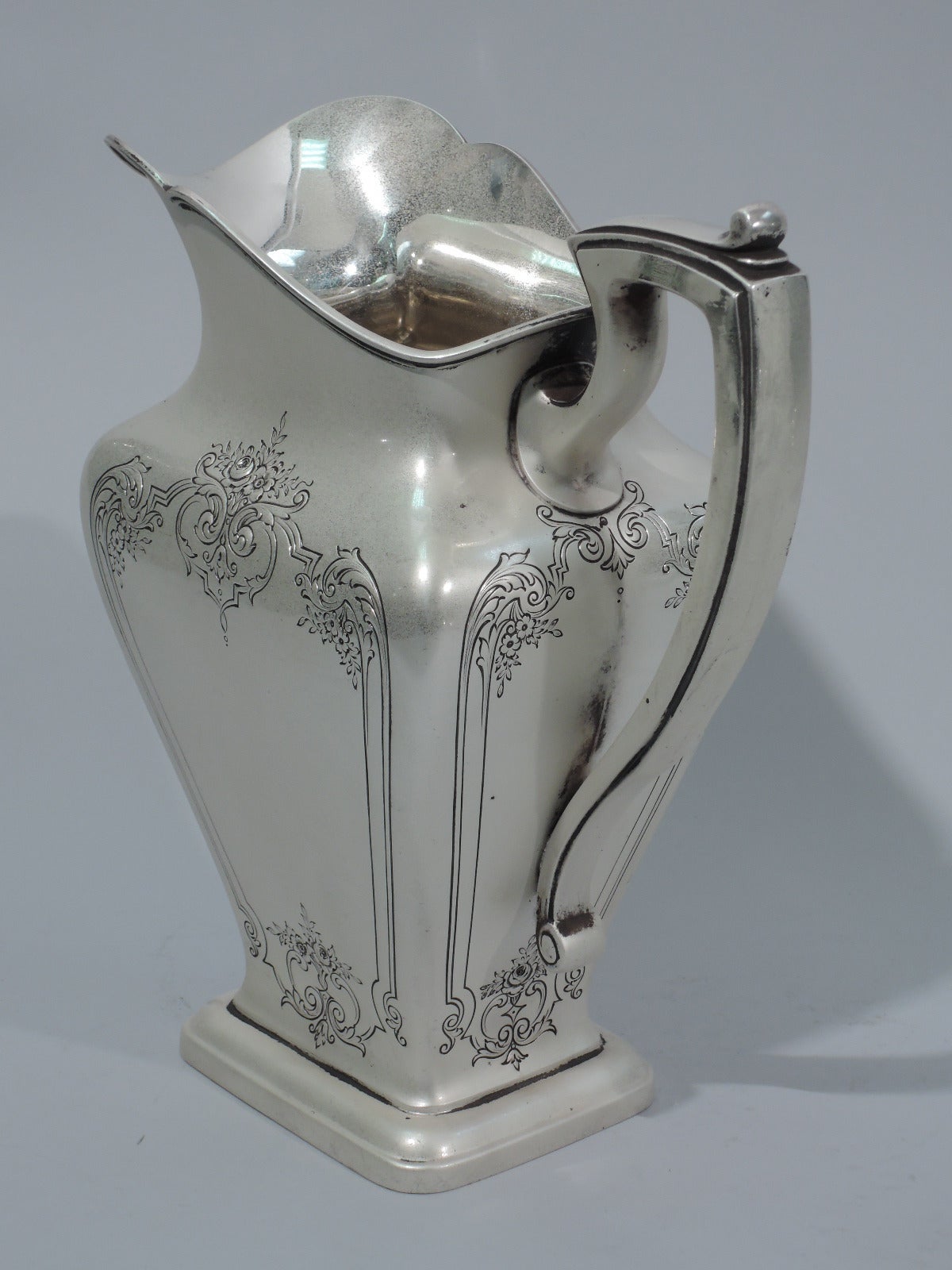 20th Century Pretty and Heavy Sterling Silver Water Pitcher by Reed & Barton 